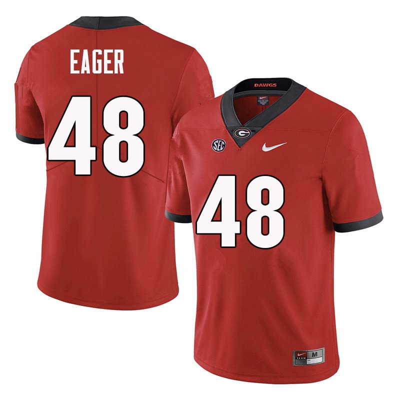 Men Georgia Bulldogs #48 John Eager College Football Jerseys Sale-Red - Click Image to Close